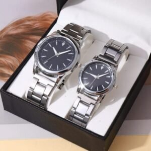 (Pair for couple) Round Dail Steel Strap Watches For Lovebirds